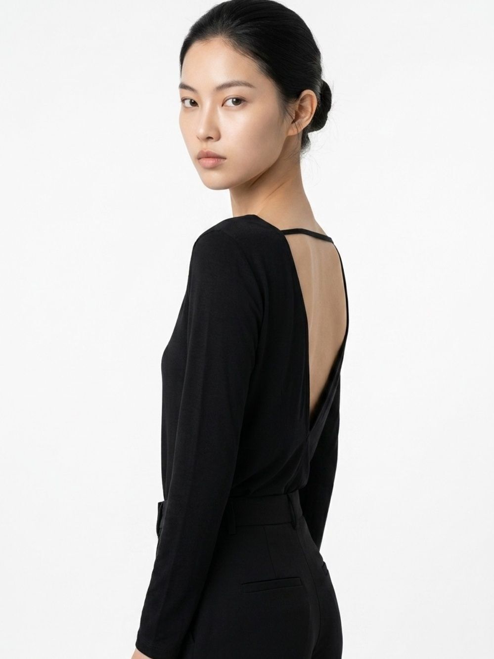 VICTORIA’S SECRET PINK | Deep V Back Black Top XS